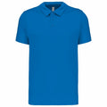 A PA482 polo shirt from Kariban Proact, featuring a collar and three buttons in a plain blue design.