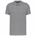 PA482 by Kariban Proact is a gray short-sleeve polo shirt featuring a collar and three-button placket, displayed on a plain white background.