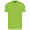 A vibrant green PA482 polo shirt from Kariban Proact is displayed against a plain white background. It features a classic collar and short sleeves, with three buttons on the placket. The fabric appears smooth and fitted.