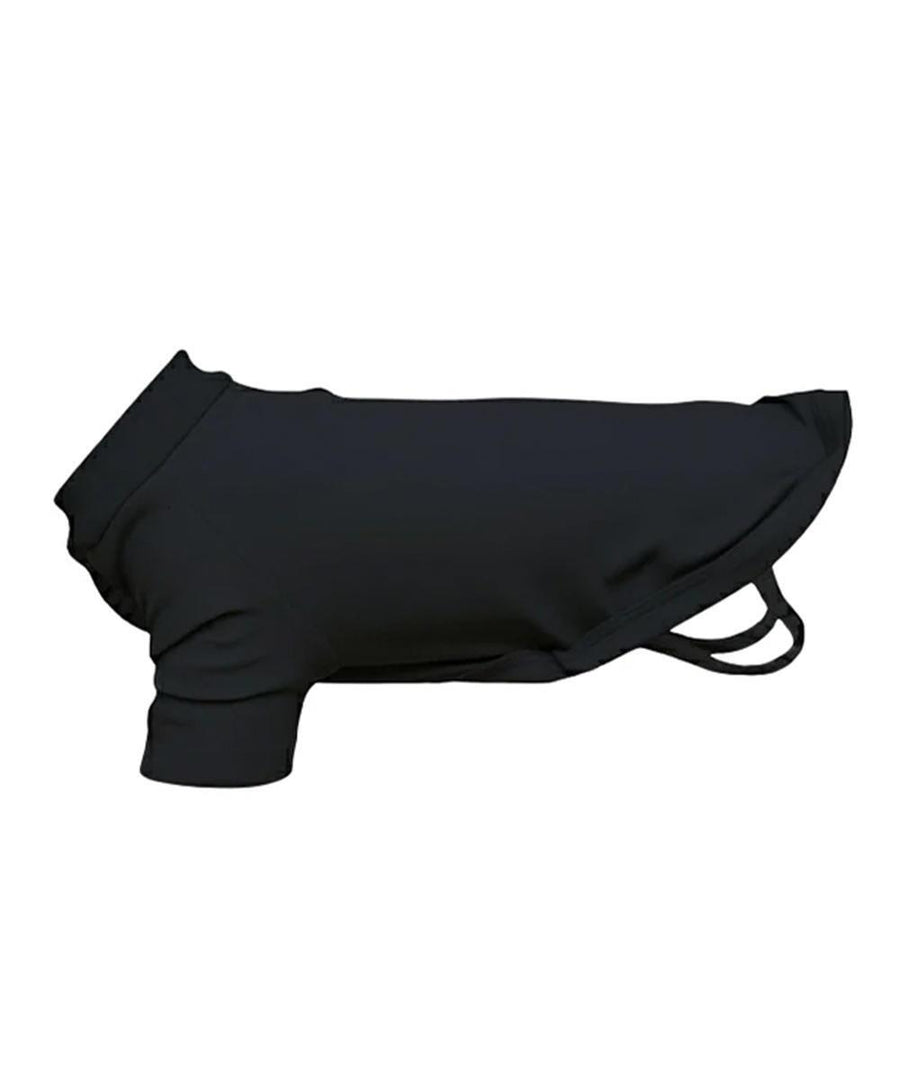 A Dog T-Shirts piece in black, short-sleeved with a flared hem and two straps at the back, shown on a plain white background.