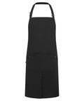 The Aprons product features a plain black design with an adjustable neck strap and two front pockets, shown on a white background.