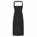 Premier's PR115 apron, featuring a black design with an adjustable neck strap and ties at the back, is shown against a white background.