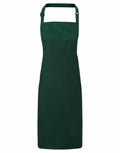 Premier's PR115 dark green apron, featuring an adjustable neck strap, displayed against a white background.