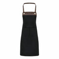Premier apron (Model PR123) featuring brown straps and two front pockets, showcased on a white background.