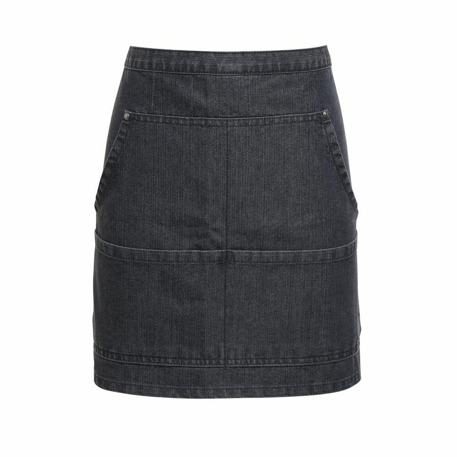 Premier's PR125 is a dark denim skirt featuring front pockets and a straight hemline.