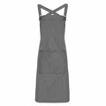 The Premier PR129 apron, featuring a cross-back design and a spacious front pocket, is displayed on a white background.