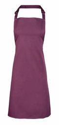 Premier's PR150 apron in maroon features a neck strap and adjustable fasteners.