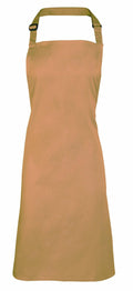 The Premier PR150 is a plain beige apron featuring a neck strap and waist ties, showcased against a white background.