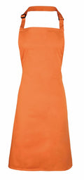 Premier's PR150, an orange apron featuring an adjustable neck strap, displayed on a white background.