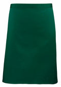 Introducing the Premier PR151, a knee-length skirt in a solid dark green color with a minimalist design.