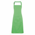 Premier's PR154 green apron features an adjustable neck strap and a front pocket.