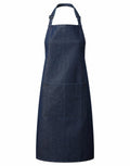 The PR154 by Premier is a denim apron featuring a neck loop and waist ties, complete with a large front pocket. It boasts a classic design and comes in deep blue, making it perfect for both kitchen use and crafting activities.