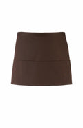 The Premier PR155 is a short, brown skirt with a straight cut and two subtle horizontal seam lines near the hem, showcased against a plain white background.