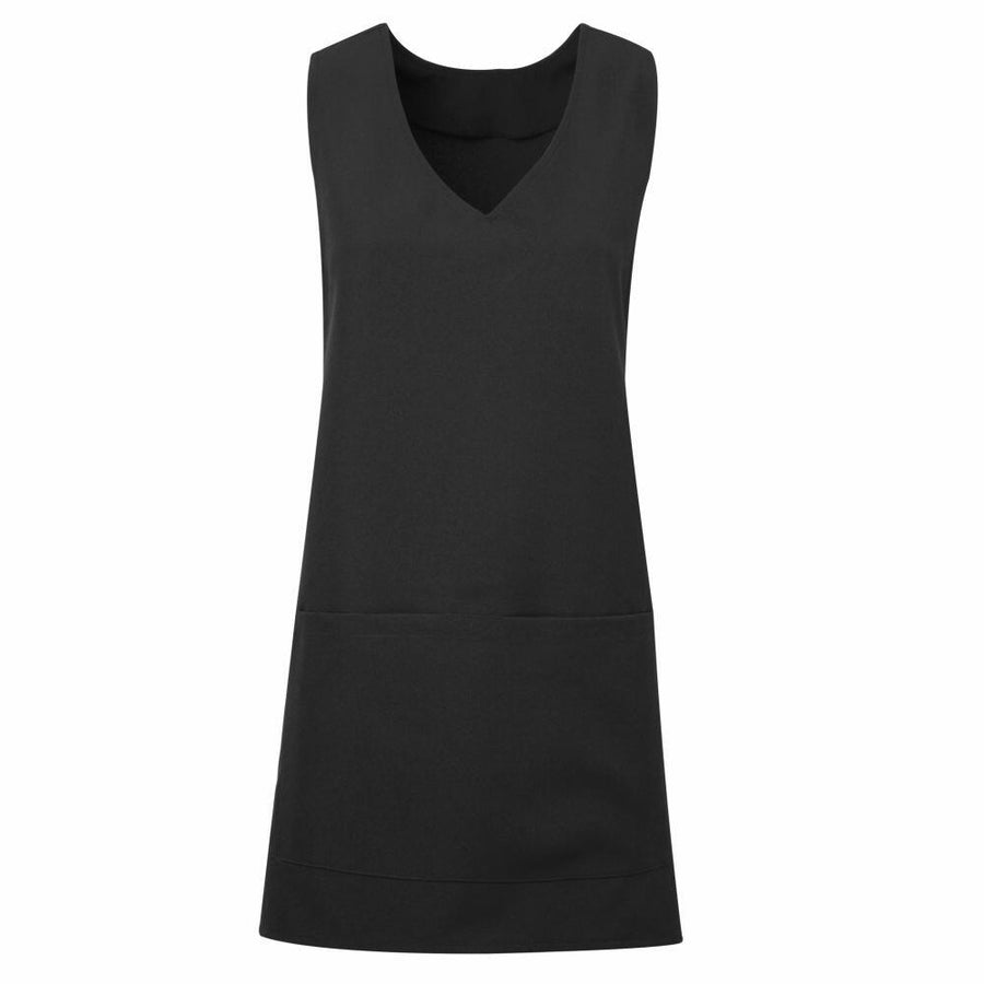 PR177 by Premier: A sleeveless black shift dress featuring a V-neckline, showcased on a plain background.