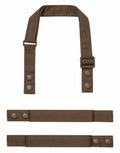 The PR191 suspenders by Premier feature brown fabric with adjustable straps and button closures, displayed both fully extended and folded.