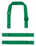 The Premier PR191 is a green adjustable shoulder strap consisting of two separate pieces, each adorned with buttons.