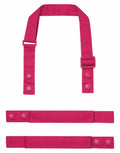 The Premier PR191 features a set of vibrant pink fabric straps, designed with two horizontal pieces and one vertical piece. Each strap includes adjustable buckles and snap buttons for secure fastening, all displayed against a plain white background.