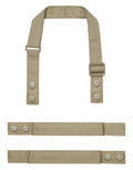 A beige strap with adjustable snap buttons, laid out on a white background, featuring the Premier PR191 from Premier. The strap includes a loop at the top with a buckle and has snap closures at both ends. Below are two additional beige strap pieces, also equipped with snap buttons.