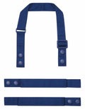 The Premier PR191 is a set of adjustable blue fabric straps, featuring snap buttons and buckles. The straps are laid out flat on a white background, showcasing both a long shoulder strap and two shorter sections.