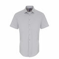 Premier's PR246: A short-sleeve button-up shirt in gray, showcased against a plain background.