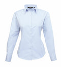 Premier's PR300 is a light blue shirt featuring a pointed collar and long sleeves.