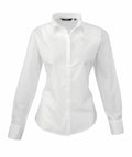 The Premier PR300 is showcased against a plain white background, featuring a collar and long sleeves in a women's button-up style.