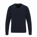 The Premier PR400 black V-neck sweater, featuring long sleeves, displayed against a white background.