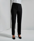 A person wearing black Premier PR536 tailored trousers and black heels, standing against a plain background with their upper body out of frame.