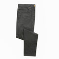 Premier PR560 folded pants in dark gray, featuring button and pocket details, set against a white background.