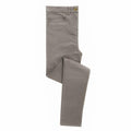 The Premier PR570 trousers are shown neatly folded on a white background. These gray pants feature a button and zipper closure, as well as front and back pockets, offering a clean, tailored appearance.
