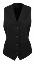 Premier's PR623 black formal waistcoat features a four-button design and two front pockets.