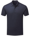 The PR631 by Premier is a plain dark navy blue polo shirt featuring a collar and three buttons.