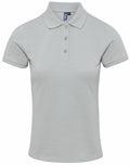 The Premier PR632 is a plain light gray polo shirt with short sleeves and a collar, featuring a three-button placket. It is displayed against a white background.