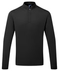The Shirts product is a plain, black long-sleeve pullover featuring a stand-up collar and short button placket. No logos or patterns are visible. Displayed against a white background.