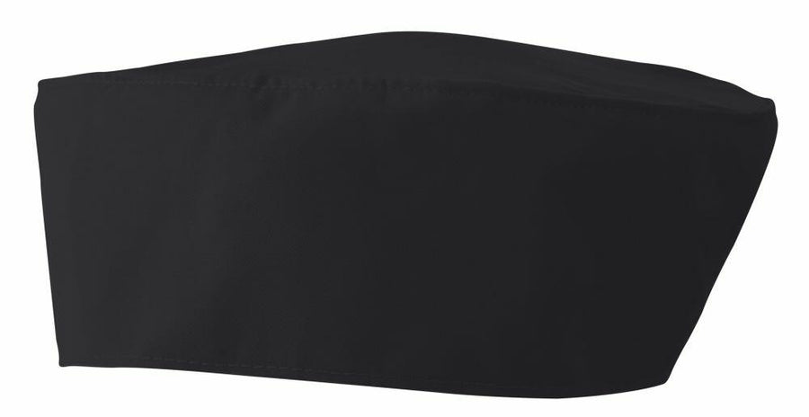The Premier PR653 features a black chef's hat with a flat top and a wide band.