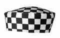 Premier's PR653 chef hat in a black and white checkered pattern.