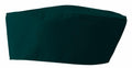 A Premier PR653, dark green chef's hat with a flat top, typically worn in professional kitchens.
