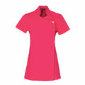 The Premier PR683 is a red short-sleeved, asymmetrical button-front dress or tunic with a high neckline, featured on a white background.