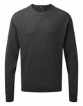 Premier's PR692 is a dark gray crewneck sweater featuring long sleeves and ribbed cuffs, displayed on a plain white background.