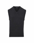 Premier's PR699 sleeveless dark gray V-neck sweater vest.