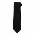 A Premier PR700 necktie in solid black, folded neatly on a white background.
