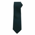 A rolled-up solid black necktie from Premier, model PR700.