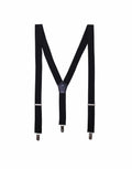 Premier's PR701 suspenders featuring silver clips and adjustable straps in black.