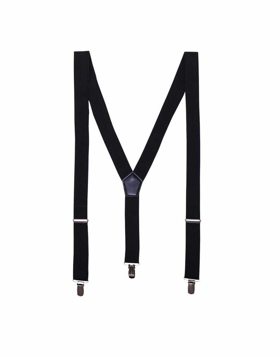 Premier's PR701 suspenders featuring silver clips and adjustable straps in black.