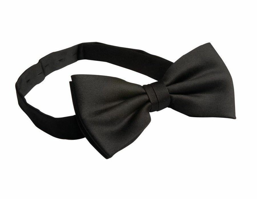 The Premier PR705, a black bow tie featuring an adjustable strap, is displayed flat against a white background.