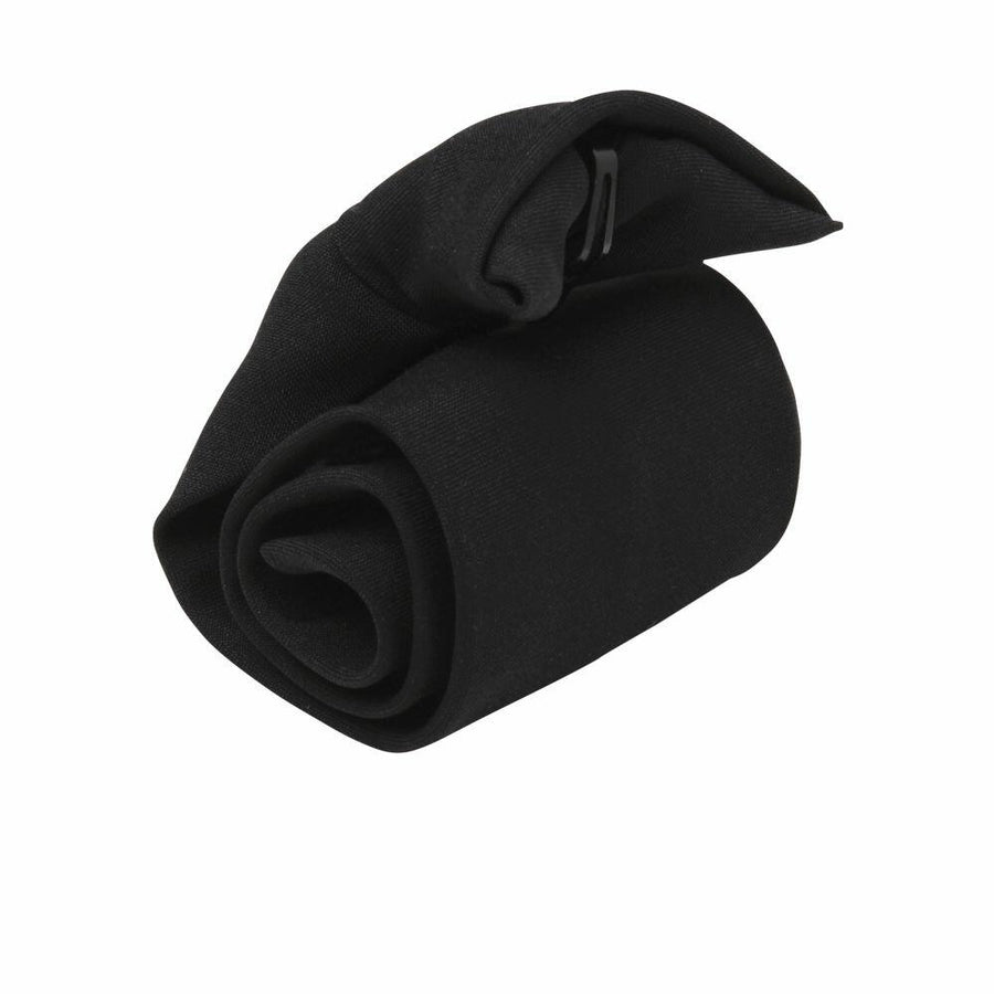 A rolled-up pair of Premier PR710 black socks on a white background.