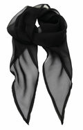 Premier's PR740 is a black sheer scarf with pointed ends, designed to be elegantly draped in a loop.