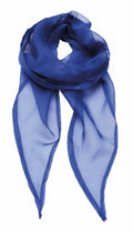 The PR740 by Premier is a sheer blue scarf with pointed ends, elegantly draped in a loop shape against a white background. The fabric appears lightweight and slightly translucent.