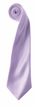 The Premier PR750 is a elegantly rolled pastel purple silk tie displayed vertically on a white background.