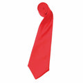 The Premier PR750 is a vibrant red, rolled-up tie with a sleek, shiny finish, displayed against a white background.